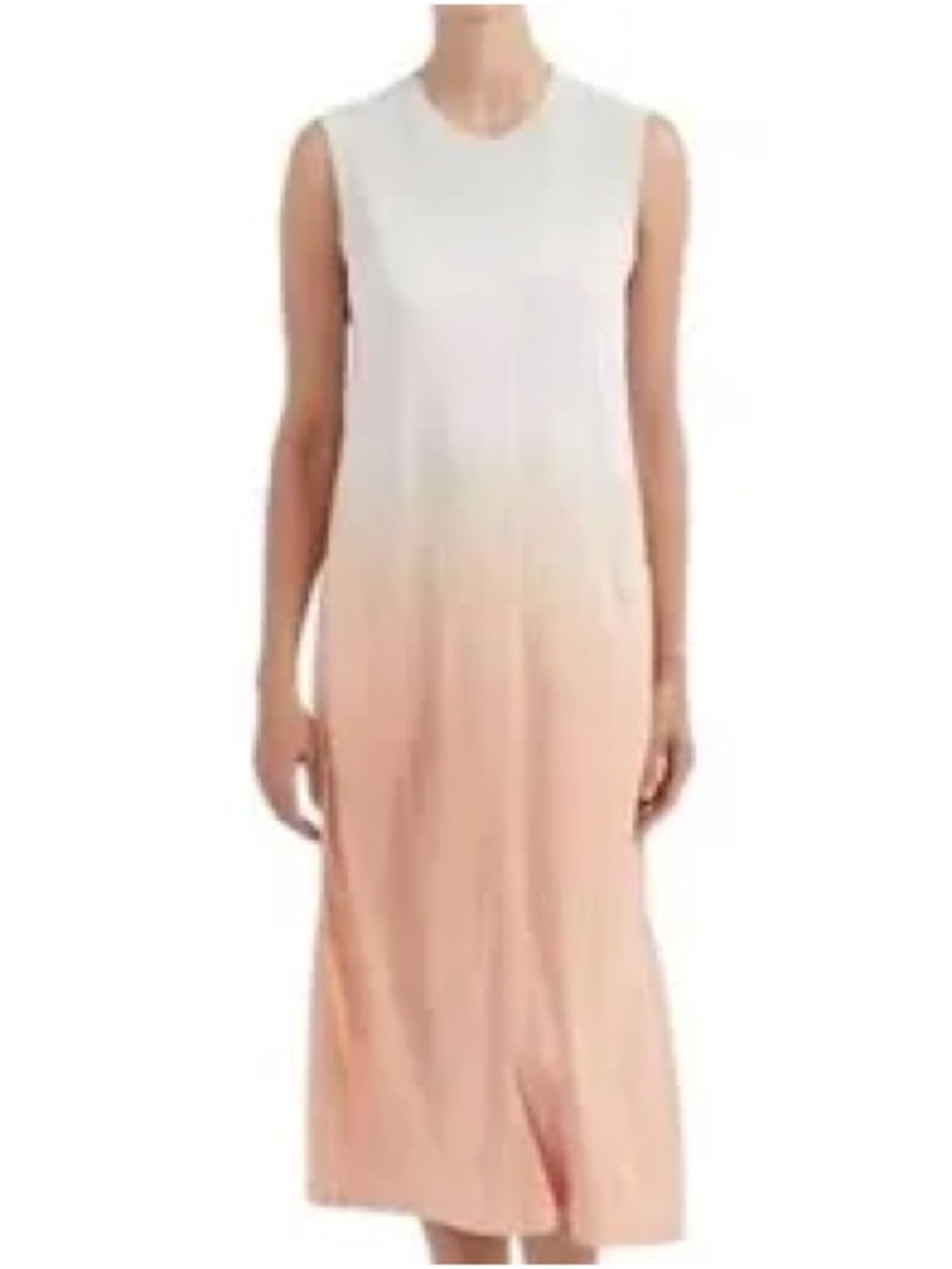 ATM Anthony Thomas Melillo White to Peach Ombre Sleeveless Midi Dress